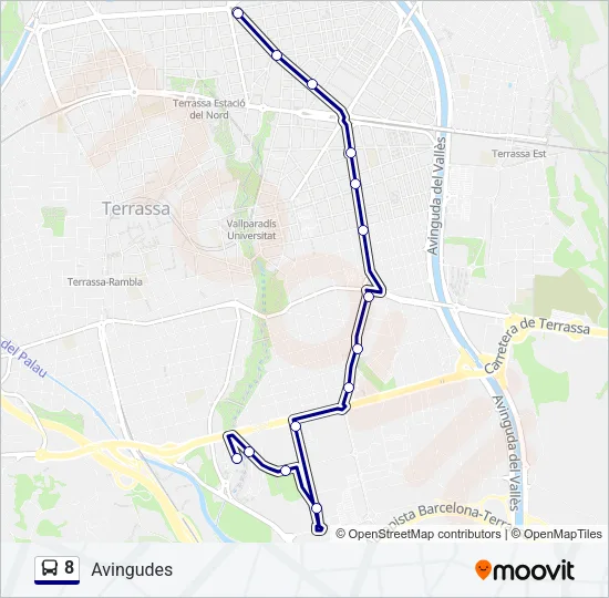 8 Bus Line Map