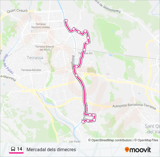14 Bus Line Map