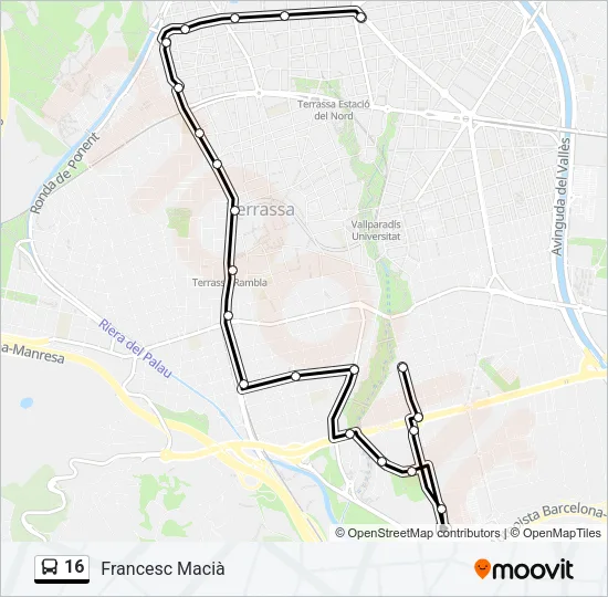 16 Bus Line Map