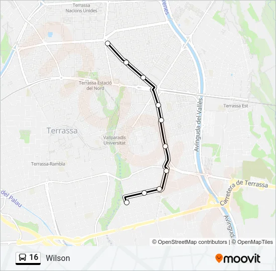 16 Bus Line Map