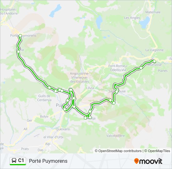 Mapa de C1 de autobús