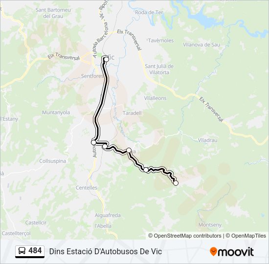 Mapa de 484 de autobús