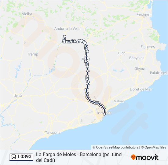 Mapa de L0393 de autobús