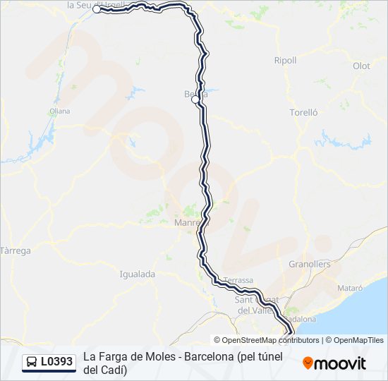 Mapa de L0393 de autobús