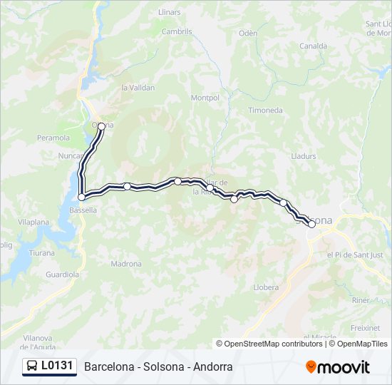 L0131 bus Mapa de línia