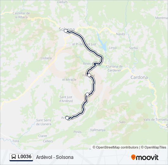 L0036 bus Line Map