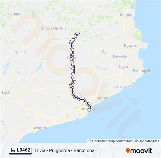 Mapa de L0462 de autobús