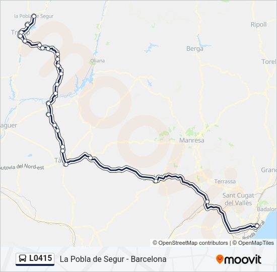 Mapa de L0415 de autobús