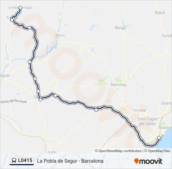 Mapa de L0415 de autobús