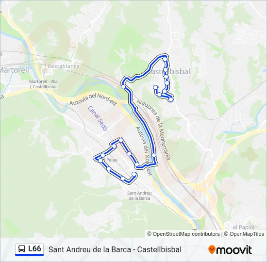 L66 Bus Line Map