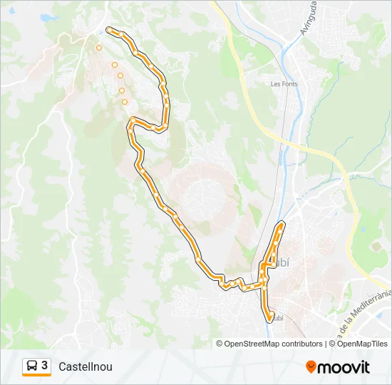 3 Bus Line Map