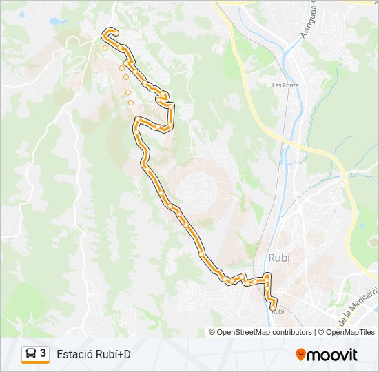 Mapa de 3 de autobús