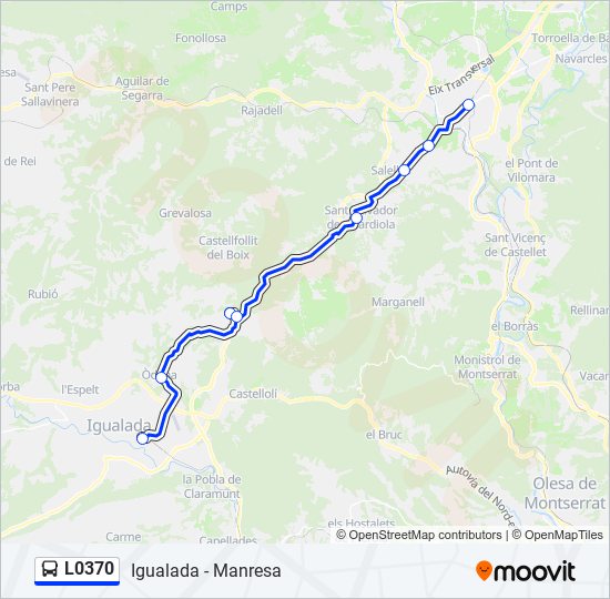 Mapa de L0370 de autobús