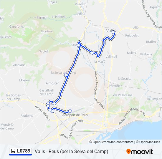 Mapa de L0789 de autobús