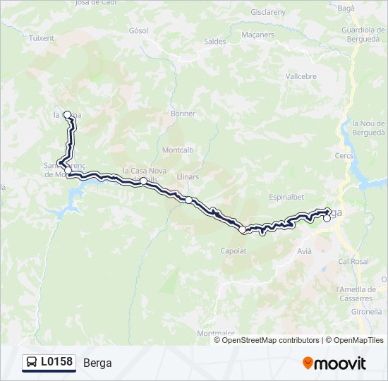 Mapa de L0158 de autobús