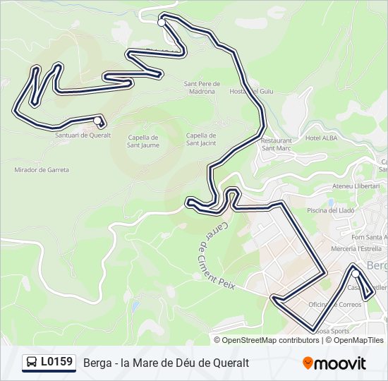 Mapa de L0159 de autobús