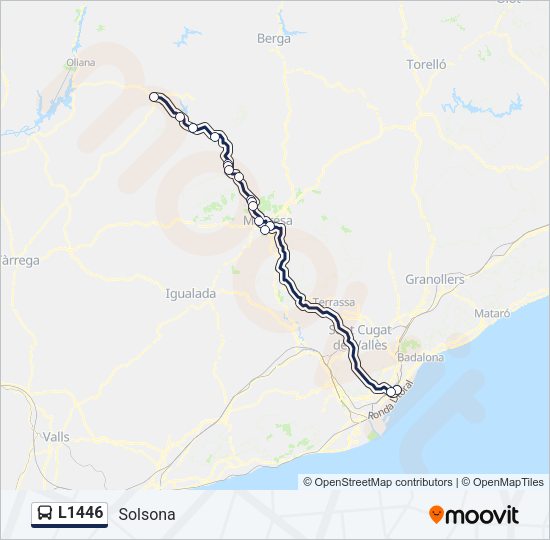 Mapa de L1446 de autobús