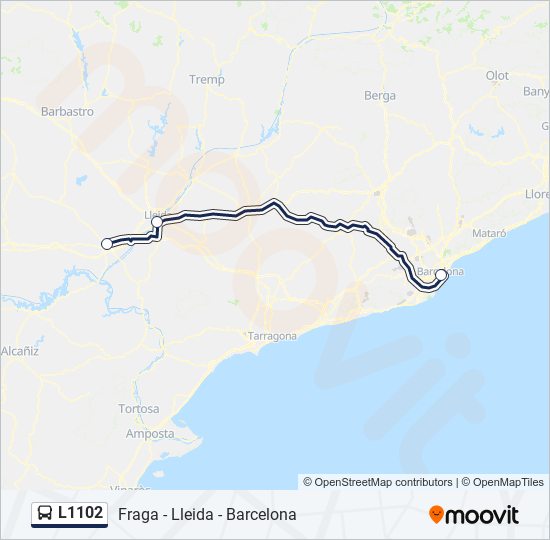 Mapa de L1102 de autobús