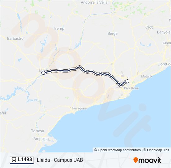 L1493 bus Mapa de línia