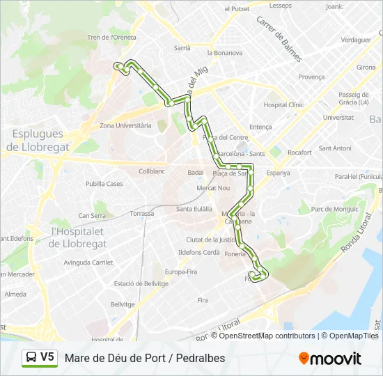 V5 Bus Line Map