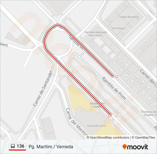 136 Bus Line Map