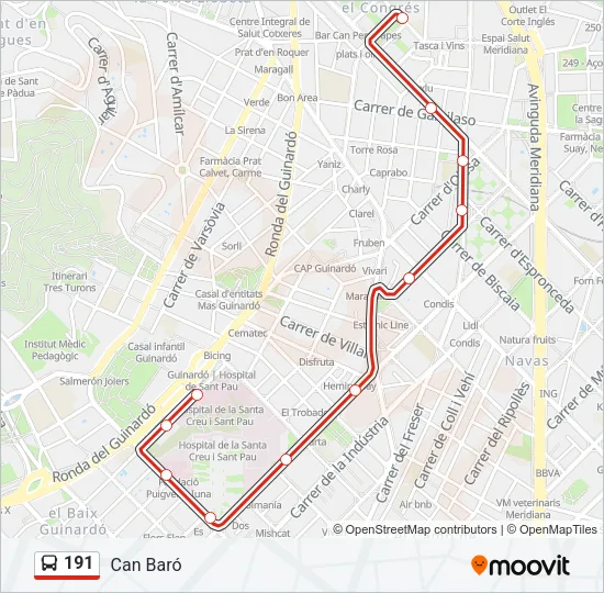 191 Bus Line Map