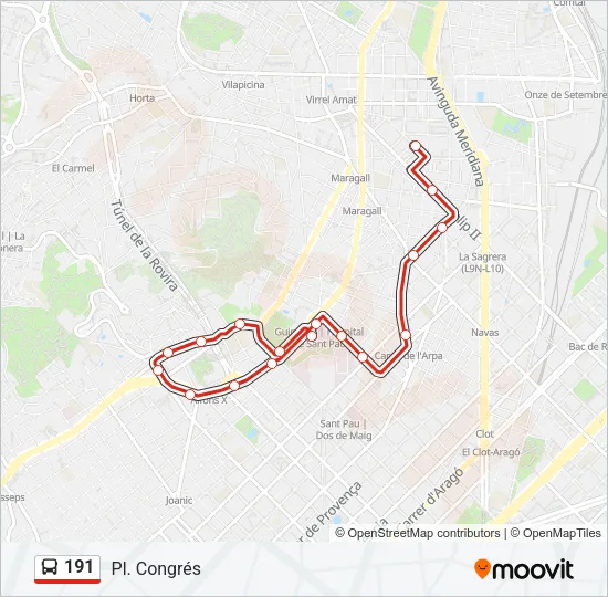 191 Bus Line Map