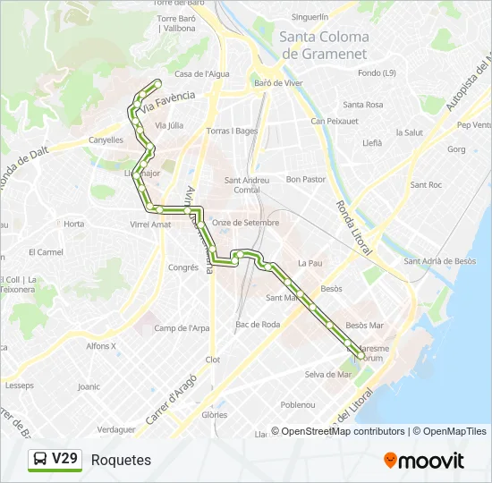 V29 Bus Line Map