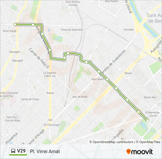 V29 Bus Line Map