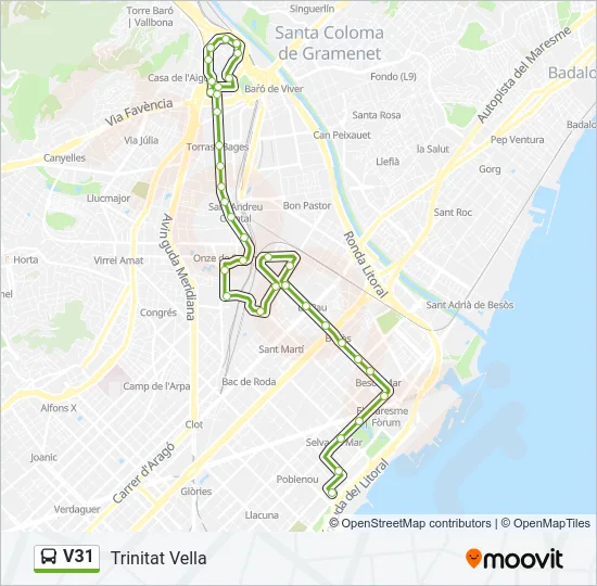 V31 Bus Line Map