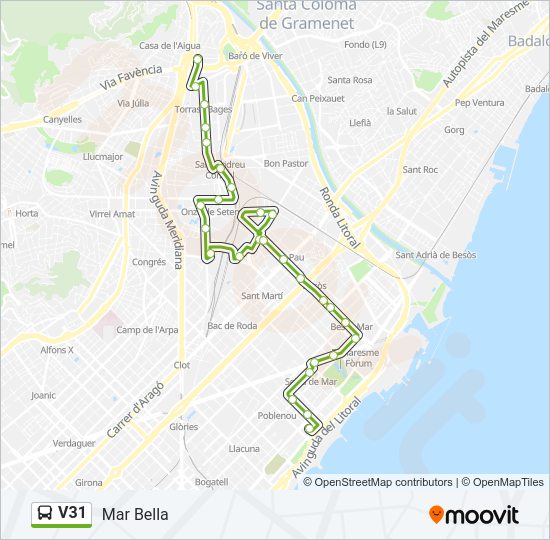 Mapa de V31 de autobús