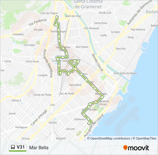 V31 Bus Line Map