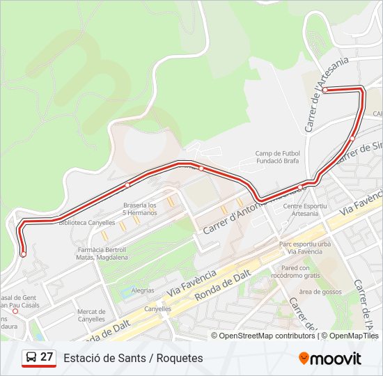 Mapa de 27 de autobús