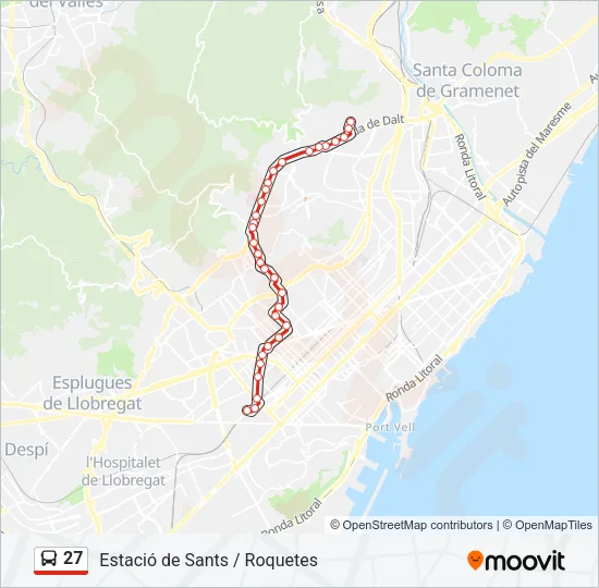 27 Bus Line Map