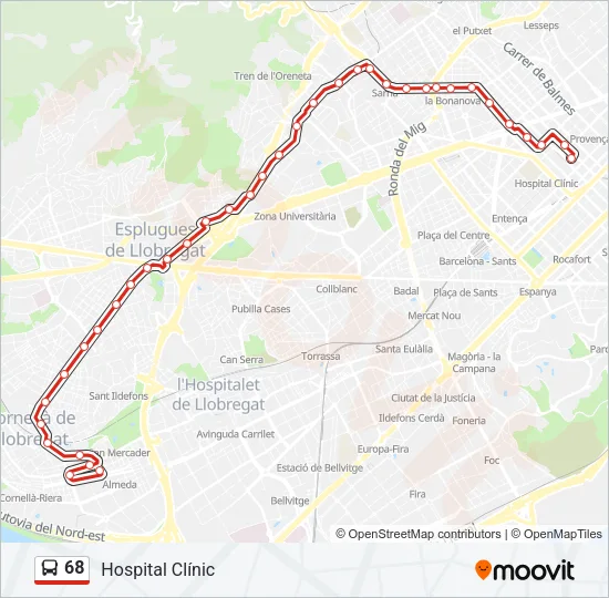 68 Bus Line Map