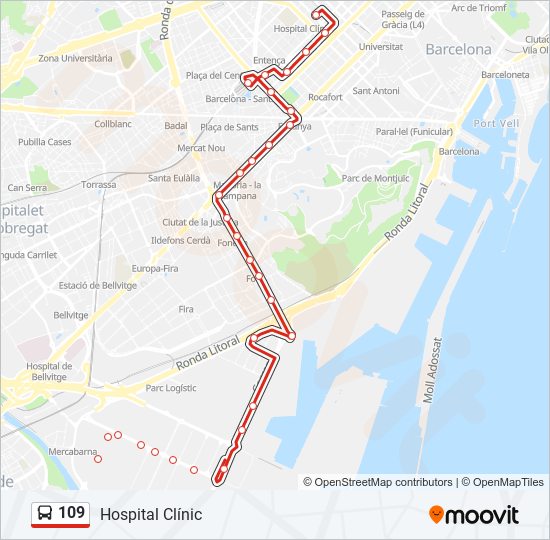 Mapa de 109 de autobús