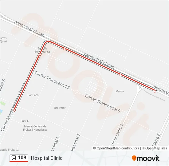 109 Bus Line Map