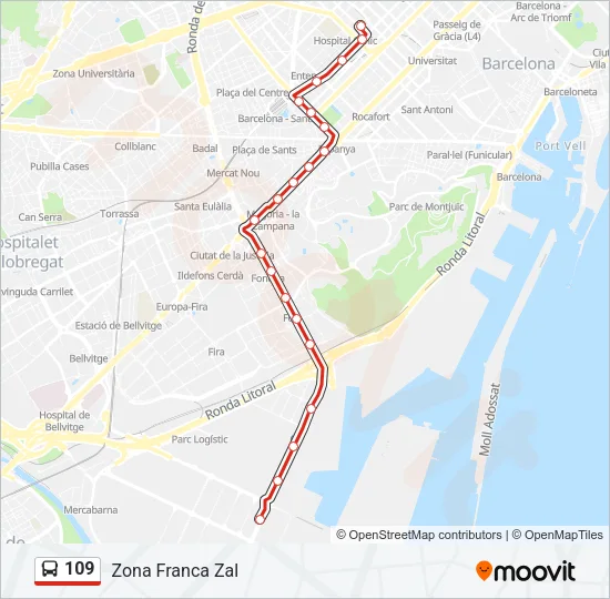 109 Bus Line Map