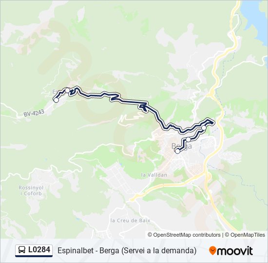 L0284 bus Mapa de línia