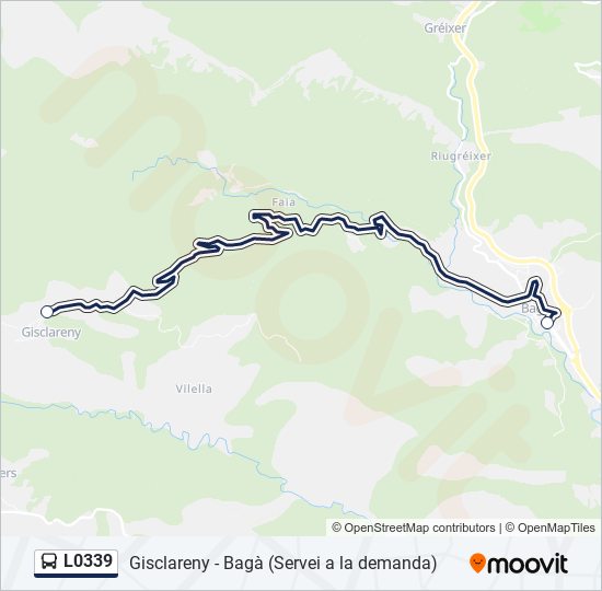 Mapa de L0339 de autobús