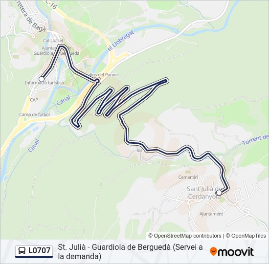 Mapa de L0707 de autobús