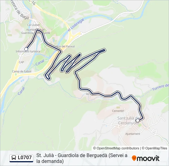 L0707 bus Mapa de línia