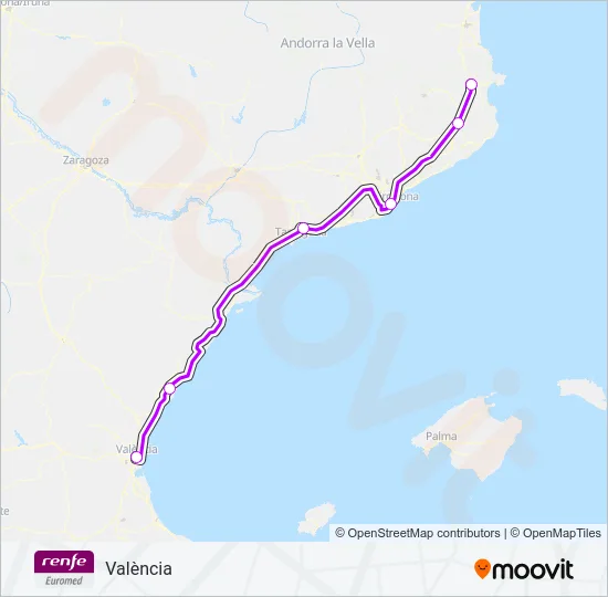 EUROMED Train Line Map