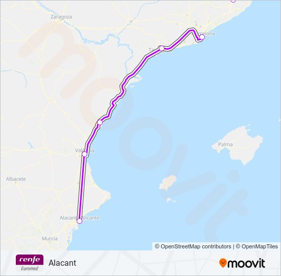 delicadeza ordenar Megalópolis Línea euromed: horarios, paradas y mapas - Alacant (Actualizado)