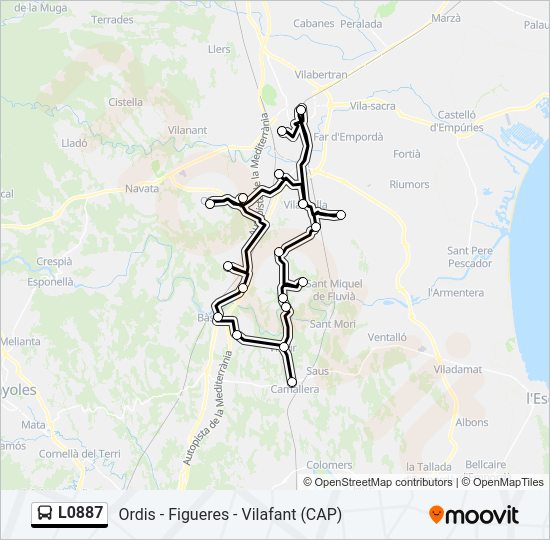 Mapa de L0887 de autobús