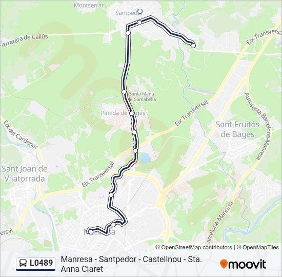 Mapa de L0489 de autobús