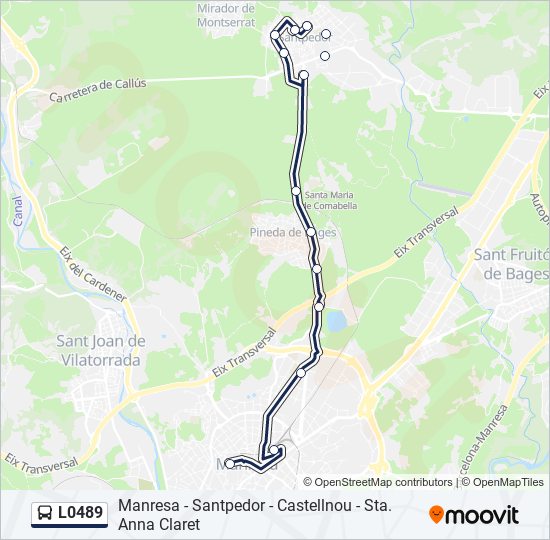 Mapa de L0489 de autobús