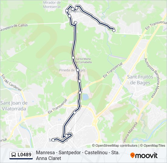Mapa de L0489 de autobús