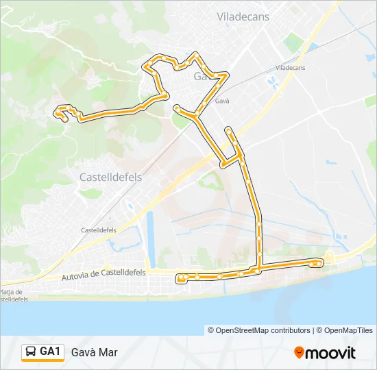 GA1 Bus Line Map