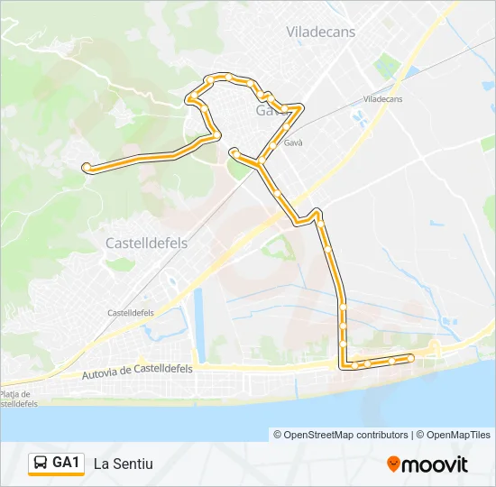 GA1 Bus Line Map